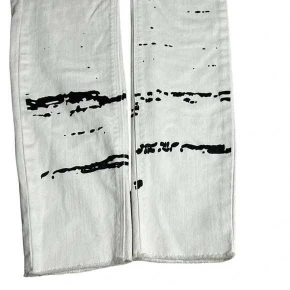 NWT Dex super skinny,ankle length,frey hem,white  denim, painter spray,low rise - Picture 5 of 10